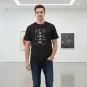 MEN'S ACID WASH CHAOS TEDDY T-SHIRT | 220 GSM Single Jersey Premium Streetwear Tee | Relaxed & Oversized Comfort Fit - Image 8